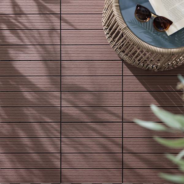 Terrassenfliese Thish 11er-Set - Braun