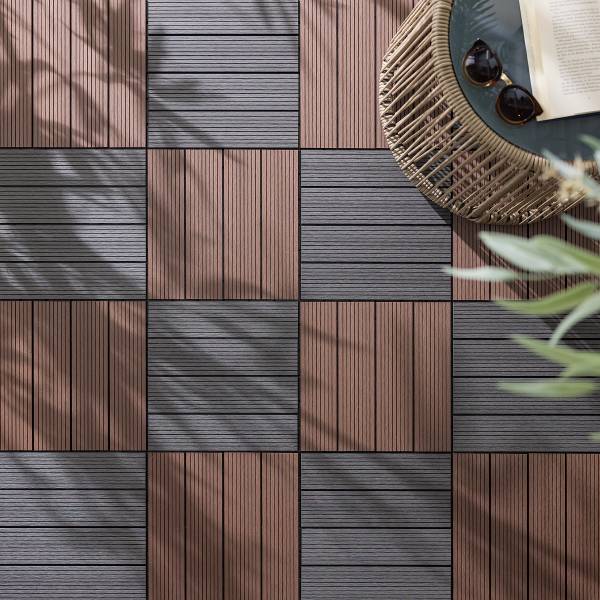 Terrassenfliese Thish 11er-Set - Grau
