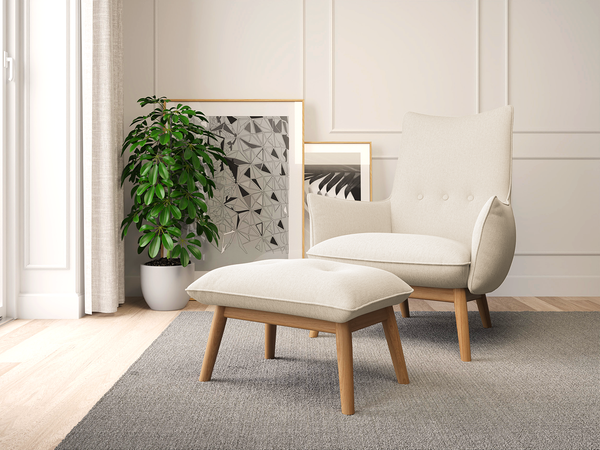 Polsterhocker ENYO - Webstoff Saia: Beige