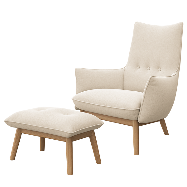 Polsterhocker ENYO - Webstoff Saia: Beige