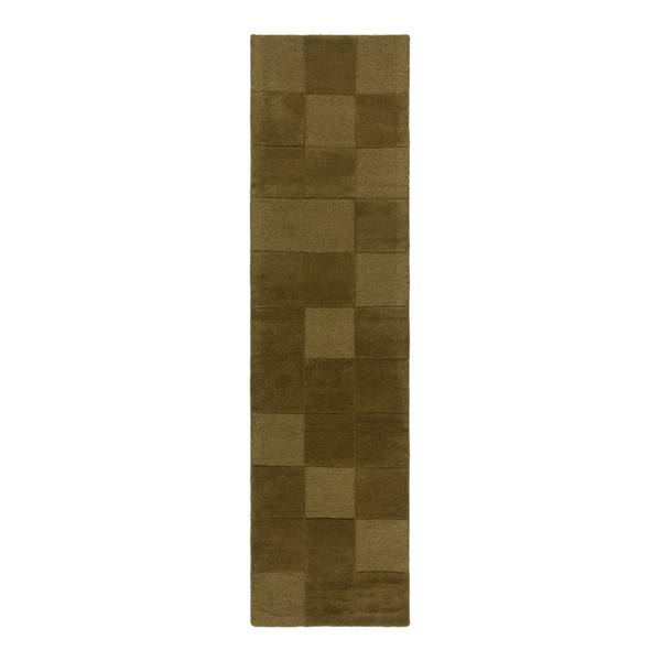 Läufer Checkerboard - Wolle - Grün