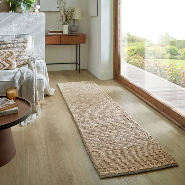 Läufer Drew braid border - Kenaf / Baumwolle - Beige