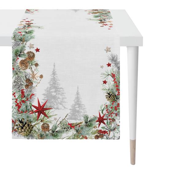 Tischläufer Winterwelt Typ B - Polyester /  Baumwolle - Rot
