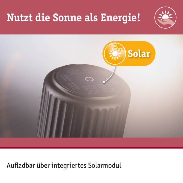 Solar-Tischleuchte Else - Aluminium - 1-flammig - Schwarz