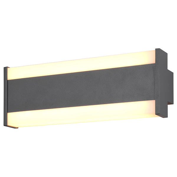 Wandleuchte Dawson - Aluminiumguss / Acrylglas - Anthrazit - Breite: 30 cm