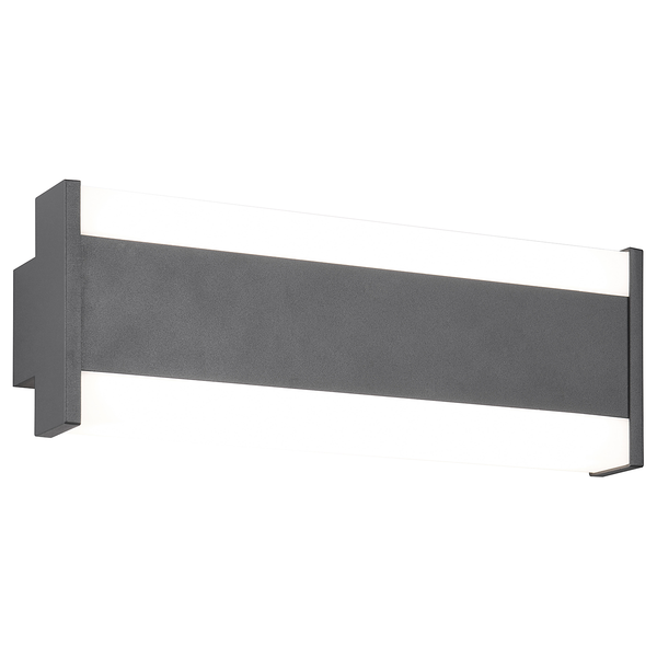 Wandleuchte Dawson - Aluminiumguss / Acrylglas - Anthrazit - Breite: 30 cm