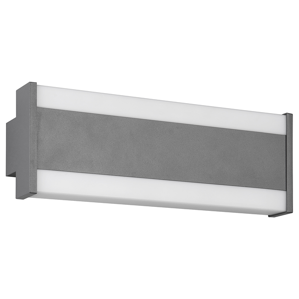 Wandleuchte Dawson - Aluminiumguss / Acrylglas - Anthrazit - Breite: 30 cm