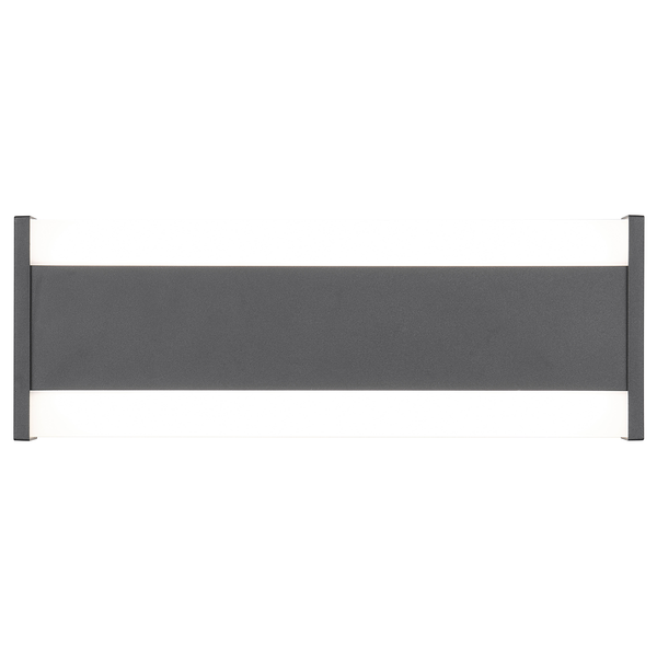 Wandleuchte Dawson - Aluminiumguss / Acrylglas - Anthrazit - Breite: 30 cm