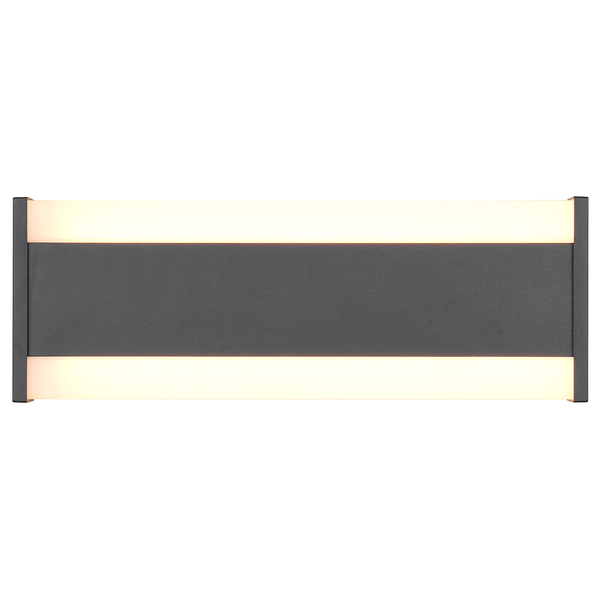 Wandleuchte Dawson - Aluminiumguss / Acrylglas - Anthrazit - Breite: 30 cm