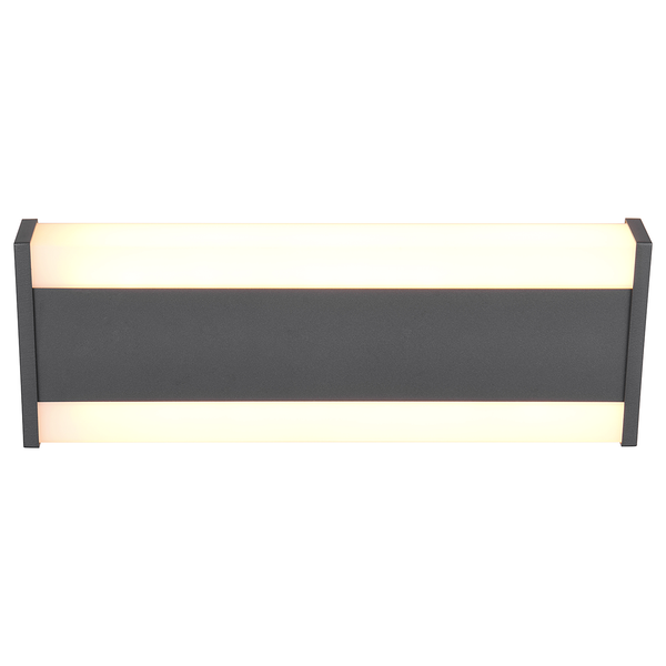 Wandleuchte Dawson - Aluminiumguss / Acrylglas - Anthrazit - Breite: 30 cm