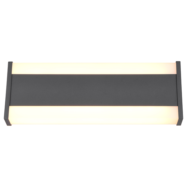 Wandleuchte Dawson - Aluminiumguss / Acrylglas - Anthrazit - Breite: 30 cm