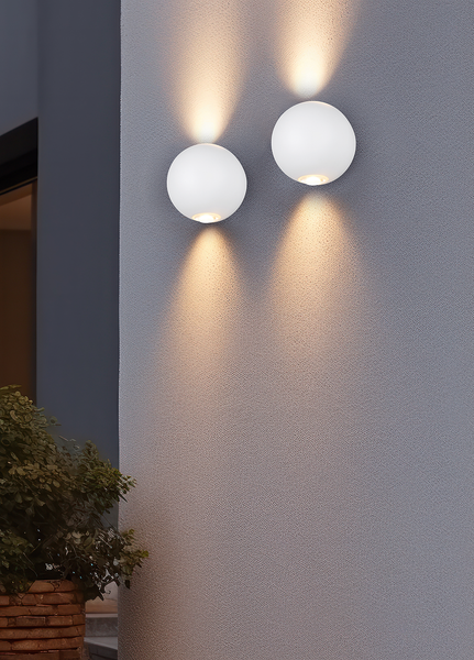 Wandleuchte Avisio Typ A - Aluminiumguss / Acrylglas - Weiß - Weiß