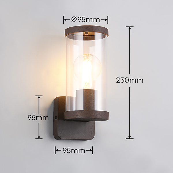 Wandleuchte Bonito Typ A - Aluminiumguss / Polycarbonat - Rostbraun