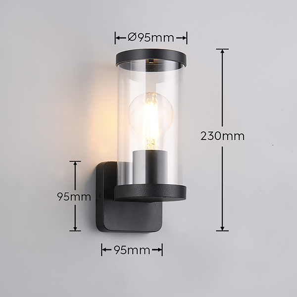 Wandleuchte Bonito Typ A - Aluminiumguss / Polycarbonat - Schwarz
