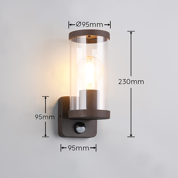 Wandleuchte Bonito Typ B - Aluminiumguss / Polycarbonat - Rostbraun