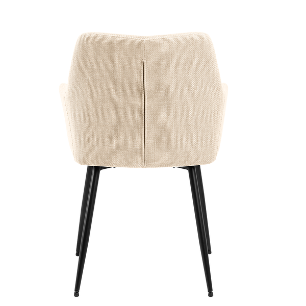 Armlehnenstuhl MAYBEE 2er-Set - Webstoff / Stahl - Beige