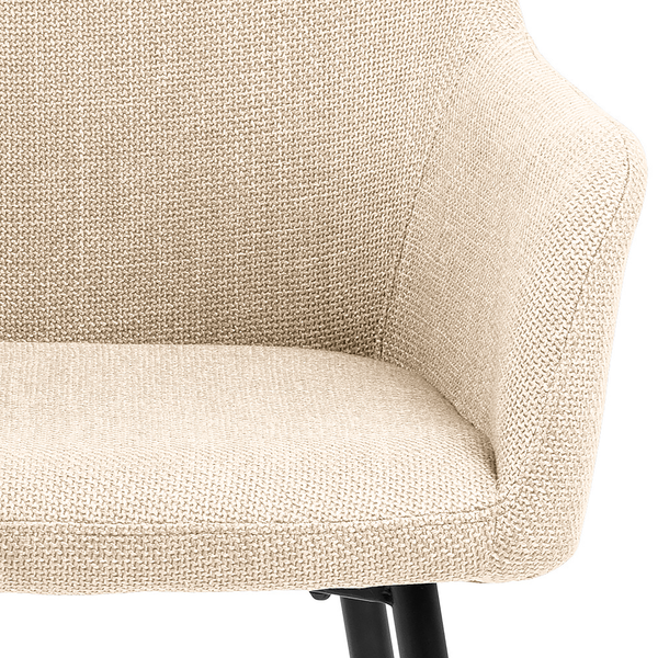 Armlehnenstuhl MAYBEE 2er-Set - Webstoff / Stahl - Beige
