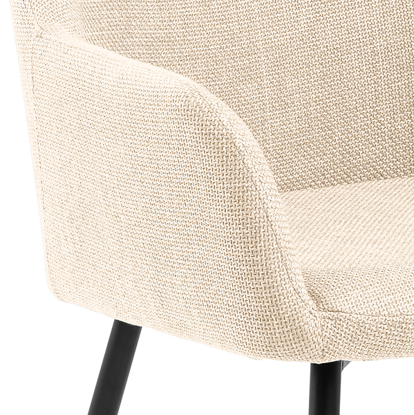 Armlehnenstuhl MAYBEE 2er-Set - Webstoff / Stahl - Beige