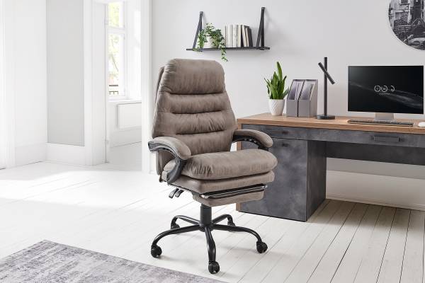 Bürodrehstuhl Edun - Antiklederlook - Grau