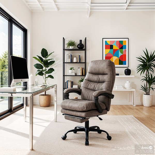 Bürodrehstuhl Edun - Antiklederlook - Grau
