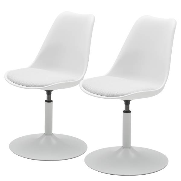 Drehbarer Esszimmerstuhl TILBA 2er Set - Weiß