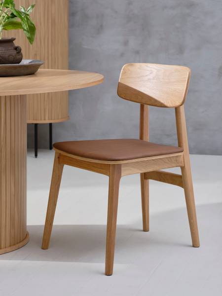 Esszimmerstuhl Steyne 2er Set - Eiche massiv - Braun