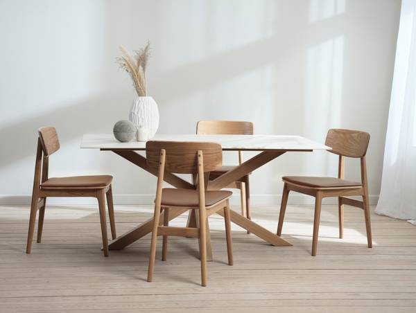 Esszimmerstuhl Steyne 2er Set - Eiche massiv - Braun