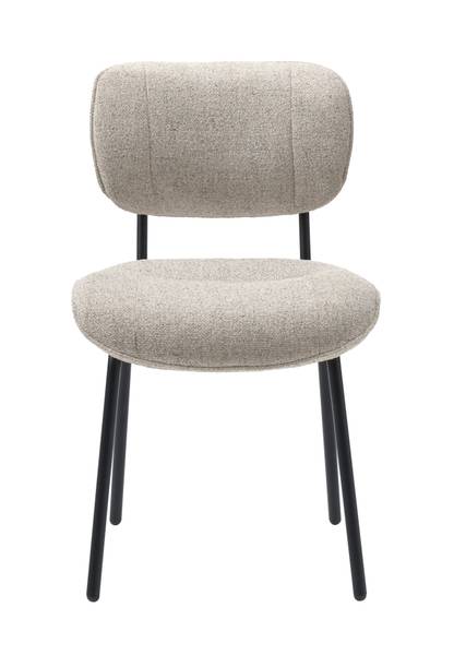 Esszimmerstuhl Ootann 2er Set - Polyester / Stahl - Creme