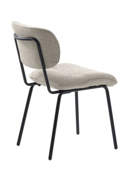 Esszimmerstuhl Ootann 2er Set - Polyester / Stahl - Creme