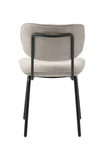 Esszimmerstuhl Ootann 2er Set - Polyester / Stahl - Creme