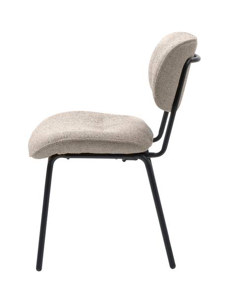 Esszimmerstuhl Ootann 2er Set - Polyester / Stahl - Creme