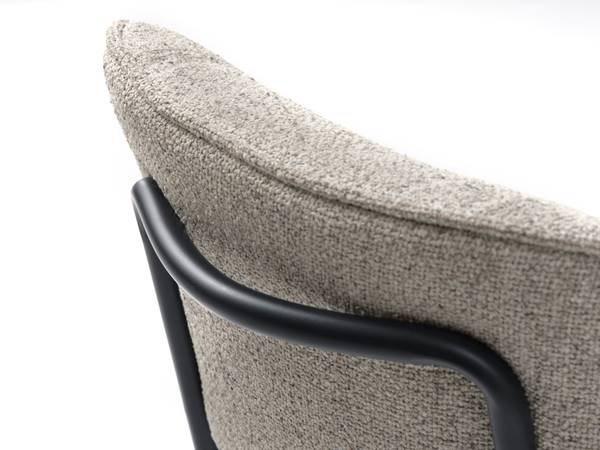 Esszimmerstuhl Ootann 2er Set - Polyester / Stahl - Creme