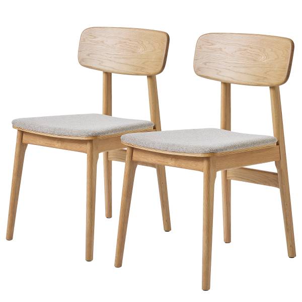 Esszimmerstuhl Steyne 2er Set - Eiche massiv - Sand