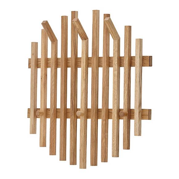 Garderobenpaneel Woods Cross Typ D rund - Eiche massiv - Eiche - Durchmesser: 60 cm