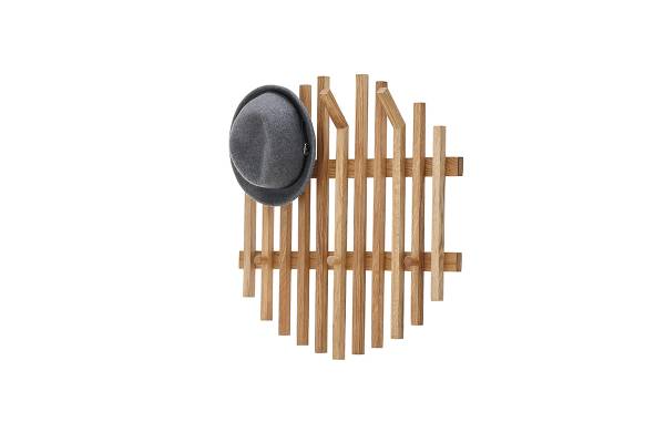 Garderobenpaneel Woods Cross Typ D rund - Eiche massiv - Eiche - Durchmesser: 60 cm