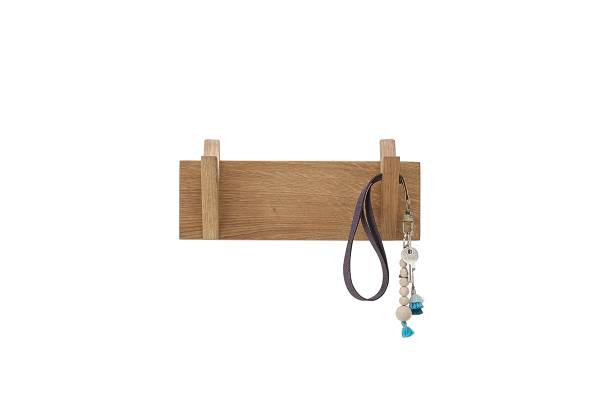 Garderobenleiste Woods Cross - Eiche massiv - Eiche - Breite: 30 cm