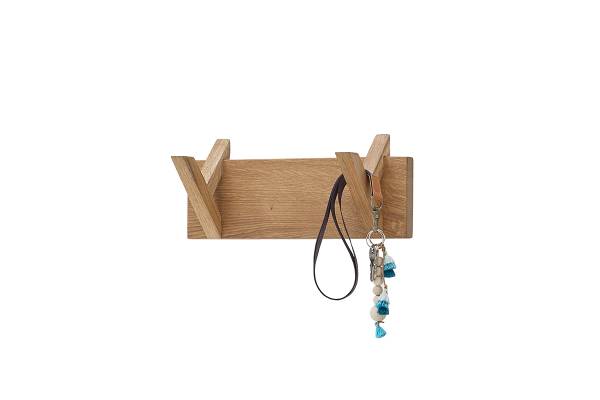 Garderobenleiste Woods Cross - Eiche massiv - Eiche - Breite: 30 cm