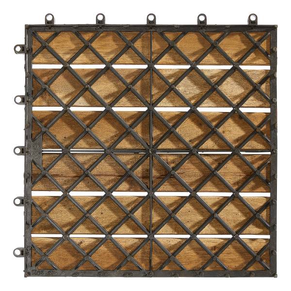 Terrassenfliese Temai 10er-Set Typ A - Akazie massiv - Akazie Braun