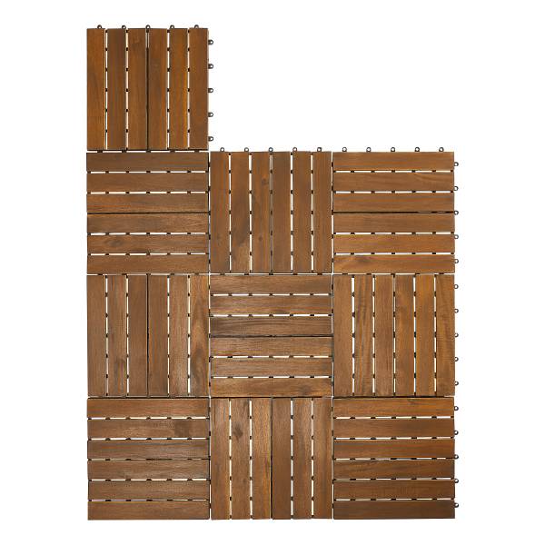 Terrassenfliese Temai 10er-Set Typ A - Akazie massiv - Akazie Braun