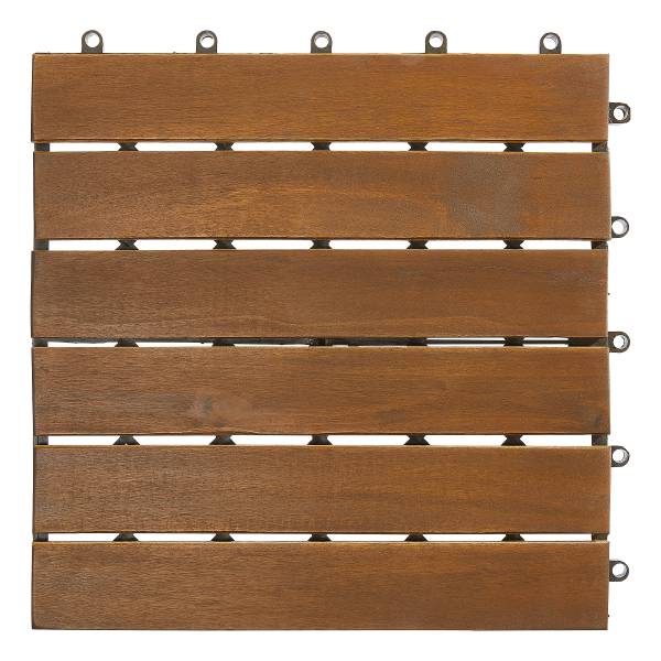 Terrassenfliese Temai 10er-Set Typ A - Akazie massiv - Akazie Braun