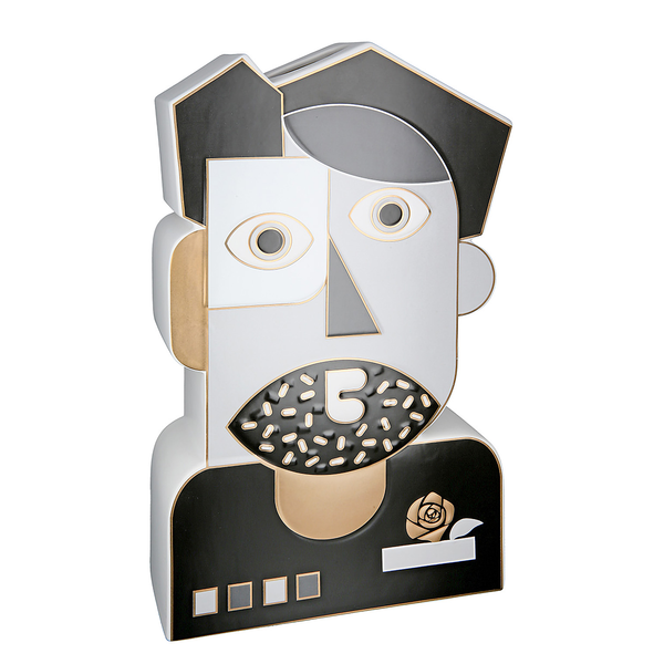 Vase Picasso - Keramik - Weiß / Schwarz