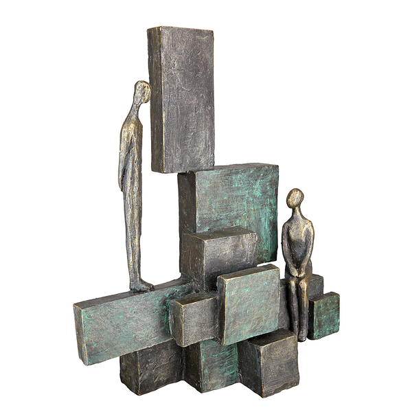 Skulptur Teaching - Kunstharz - Silber / Bronze