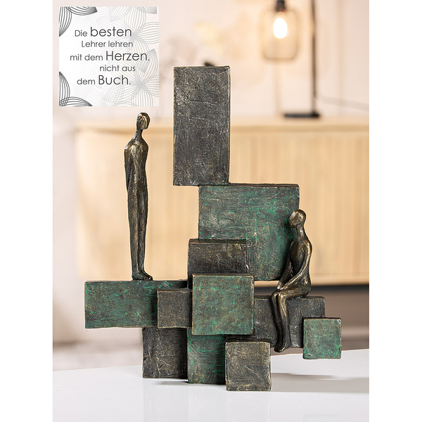 Skulptur Teaching - Kunstharz - Silber / Bronze