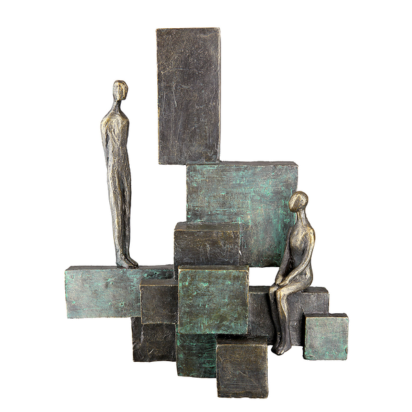 Skulptur Teaching - Kunstharz - Silber / Bronze