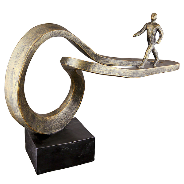 Skulptur Path - Kunstharz - Silber / Bronze