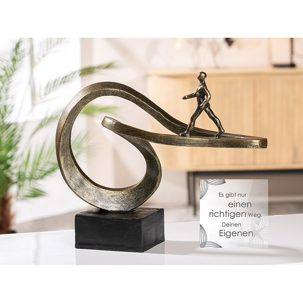 Skulptur Path - Kunstharz - Silber / Bronze