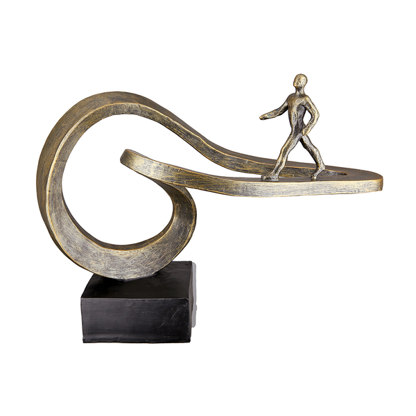 Skulptur Path - Kunstharz - Silber / Bronze
