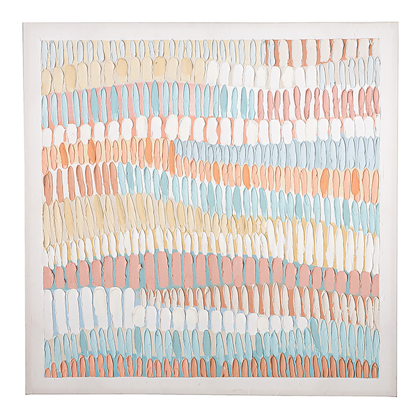 Leinwandbild Aruba - Leinen / Kiefer massiv - Mehrfarbig