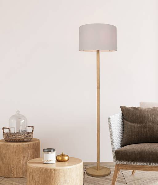 Stehleuchte Korba - Kiefer - Beige