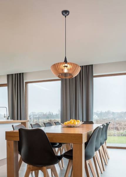 Pendelleuchte Colino - Eisen / Linde - Beige